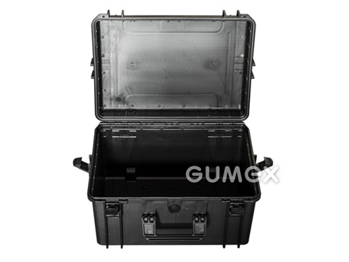 Vodotěsný kufr MAX, výška 555mm (500mm), šířka 428mm (350mm), hloubka 306mm (280mm), IP67, PP, bez výplně, černý